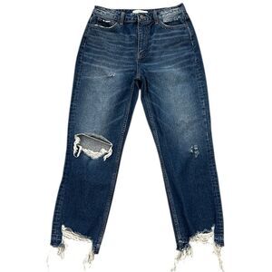 Flying Monkey High Rise Distressed Straight Ankle Jeans